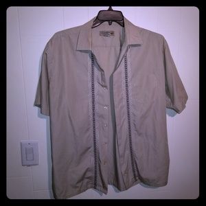 7 Diamonds mens short sleeve gray size Large